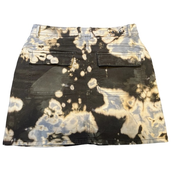 Prana Handmade Reverse Tie Dye Green Organic Cotton Skirt Size 10 Artisan Boho - Picture 2 of 6